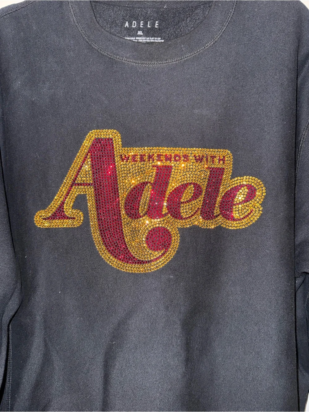 Weekends with Adele Rhinestone Crewneck Sweatshirt